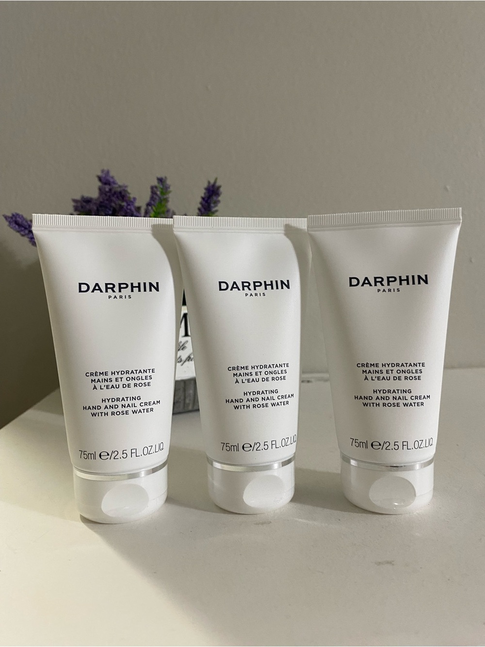 LOTS OF 3 Darphin Hydrating Hand And Nail Cream With Rose Water, 3x 2.5 OZ